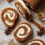 Fluffy cinnamon cake roll with cream cheese frosting on a decorative plate