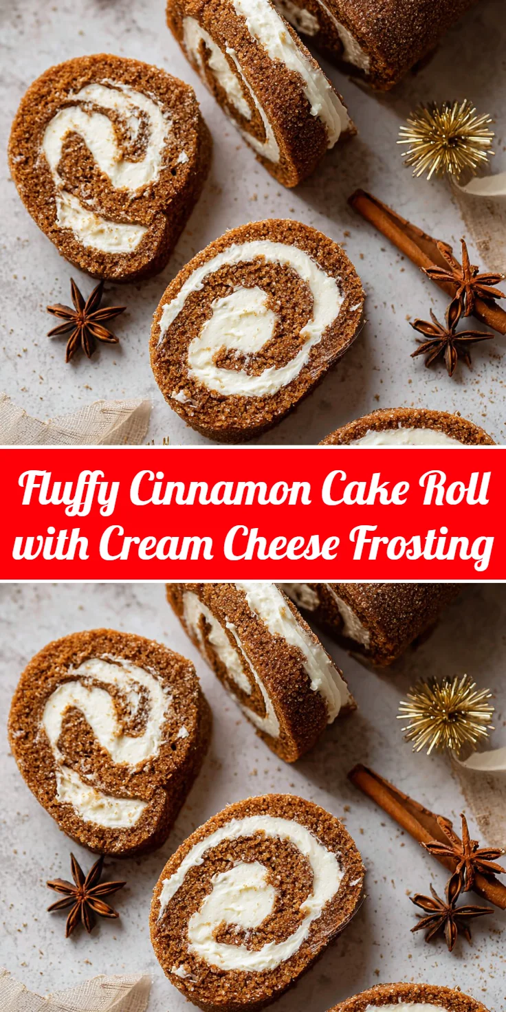 Fluffy Cinnamon Cake Roll with Cream Cheese Frosting