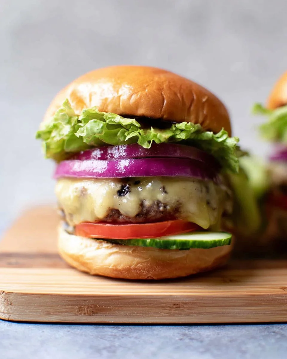 Delicious garden onion burgers served with fresh ingredients and toppings
