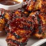 Delicious grilled chicken with homemade BBQ sauce on a plate