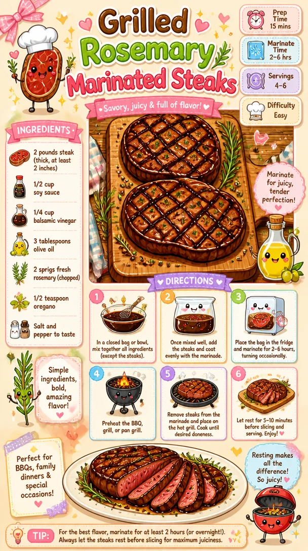 Grilled Rosemary Marinated Steaks
