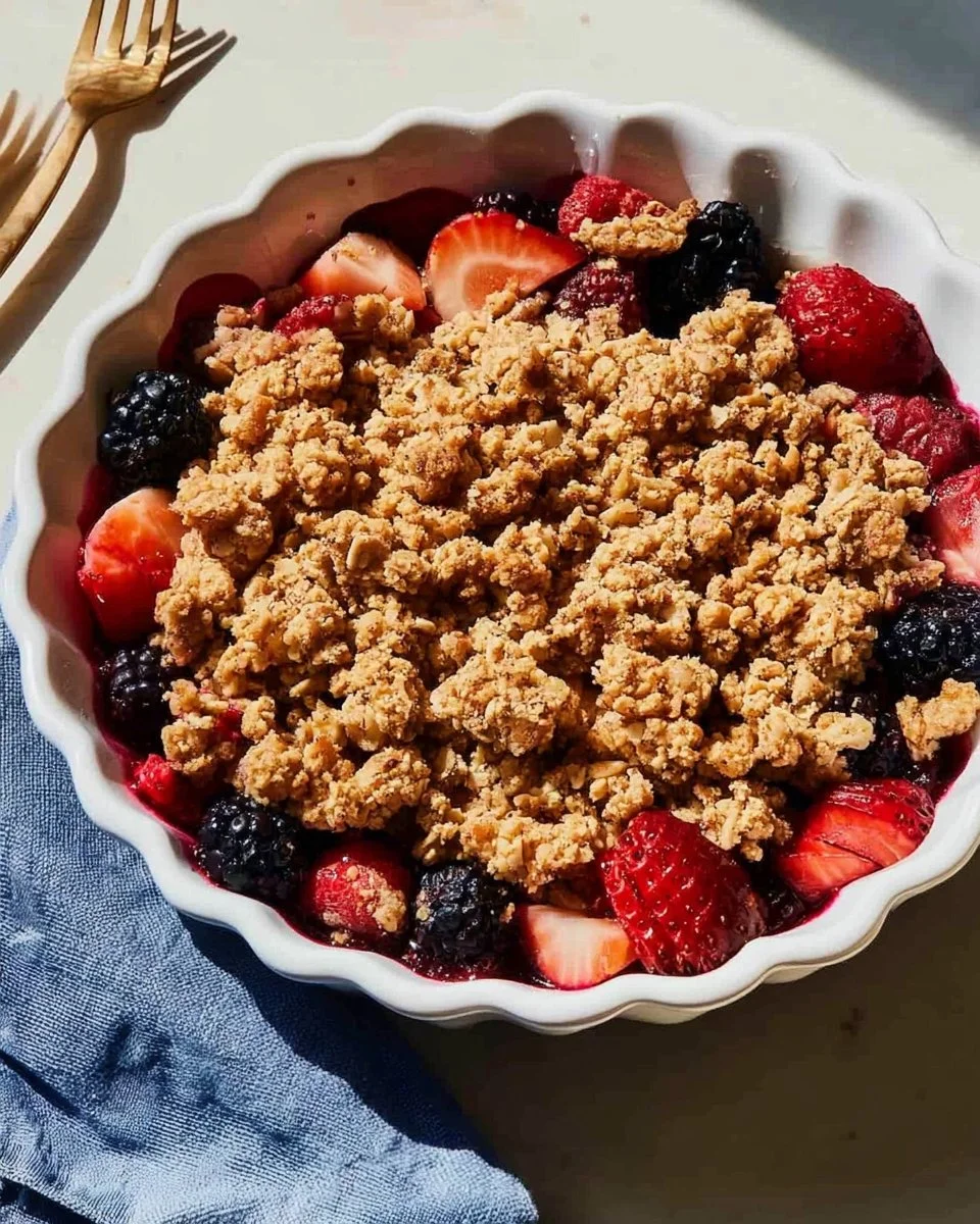 Healthy Mixed Berry Crumble