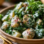 Healthy kale potato salad with vibrant greens and hearty potatoes