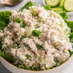 Delicious Keto Chicken Salad with shredded chicken and fresh ingredients