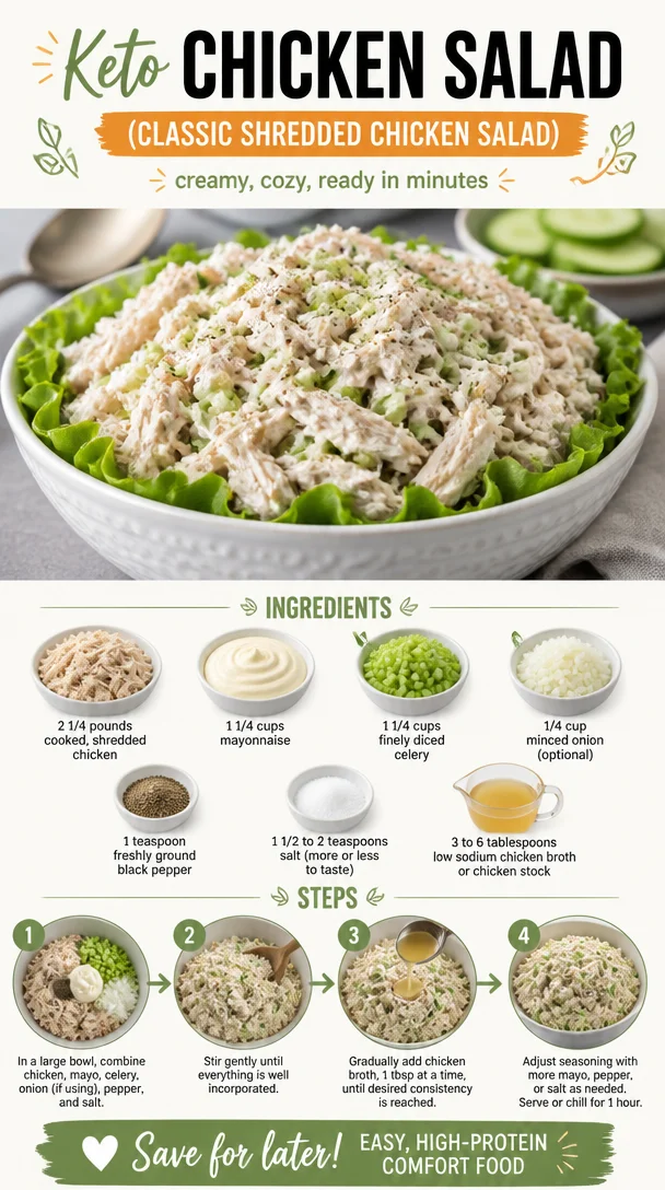 Keto Chicken Salad (Classic Shredded Chicken Salad)