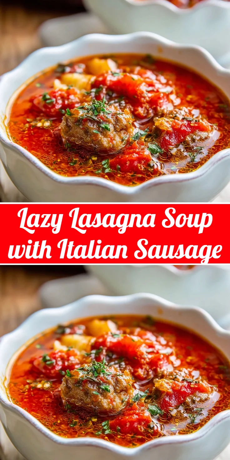Lazy Lasagna Soup with Italian Sausage