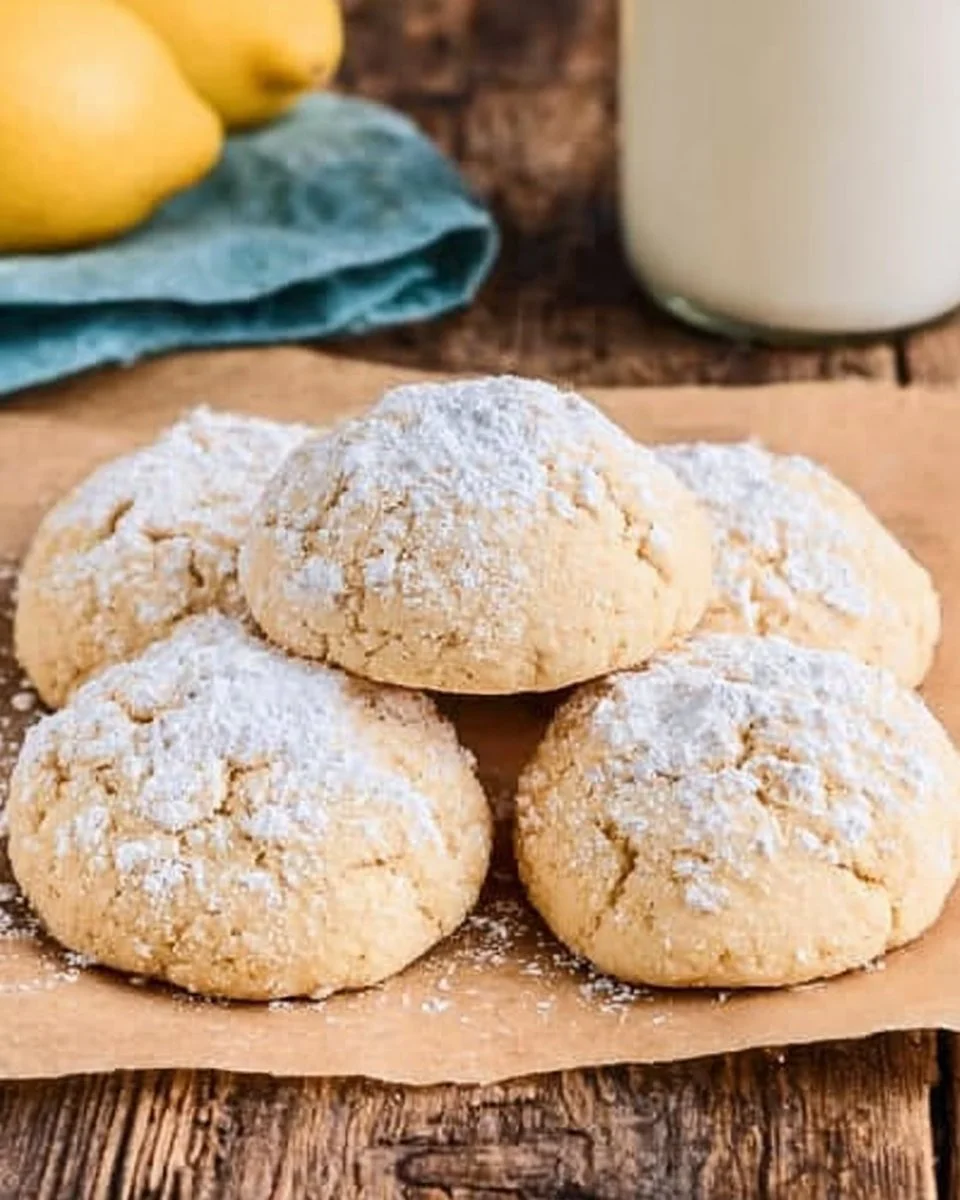 Lemon vanilla tea cookies on a plate, perfect for tea time.