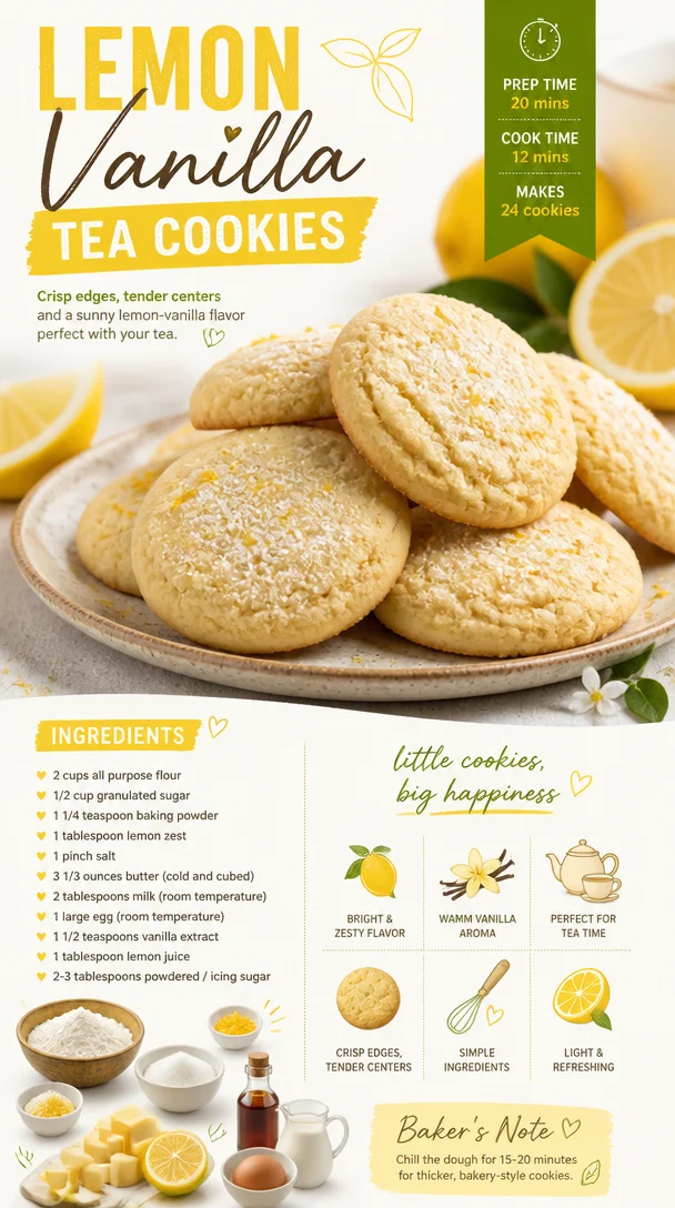 Lemon Vanilla Tea Cookies