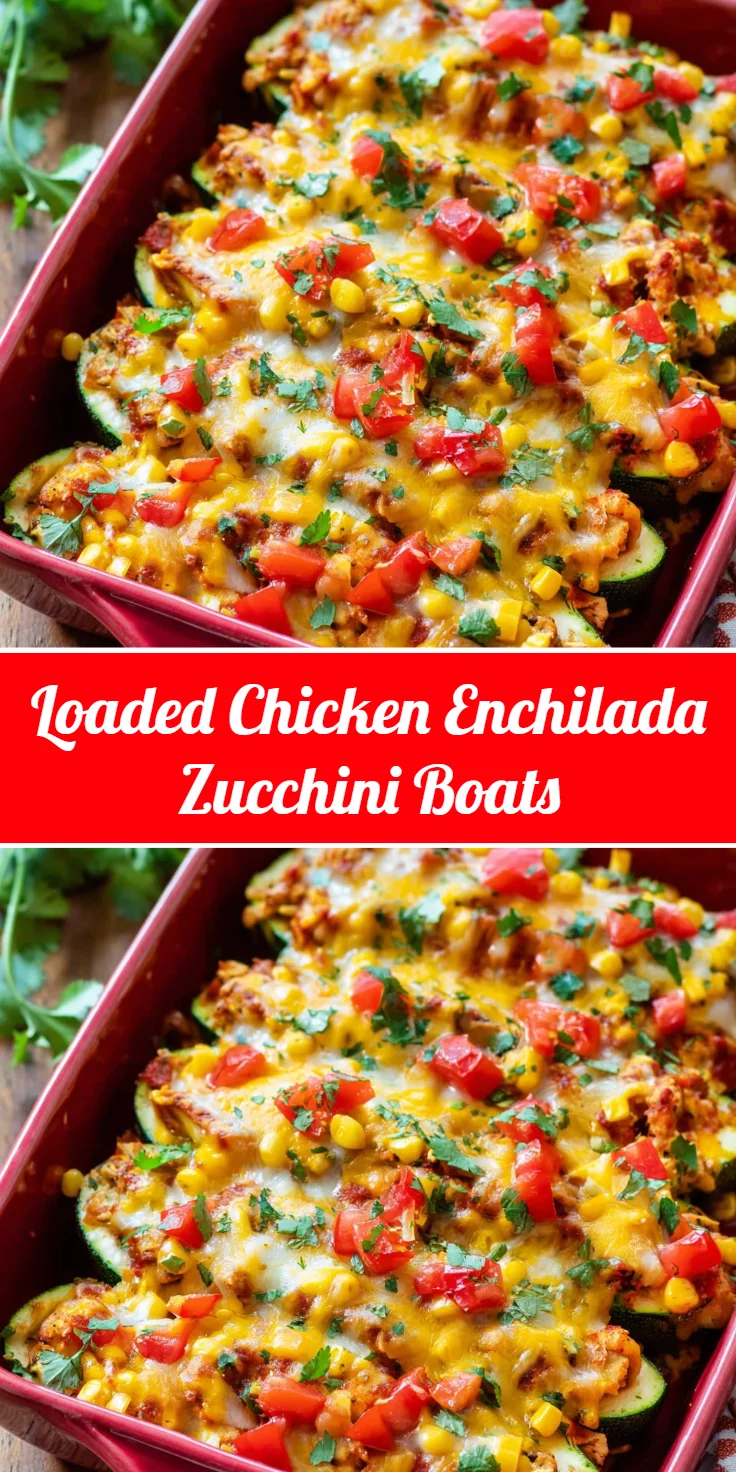 Loaded Chicken Enchilada Zucchini Boats