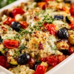 Delicious Mediterranean Chicken Bake with fresh vegetables and herbs