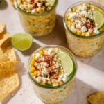 Delicious Mexican Street Corn Cups (Esquites) served in a cup with toppings