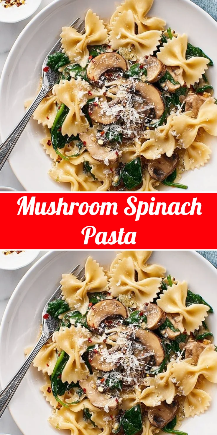 Mushroom Spinach Pasta