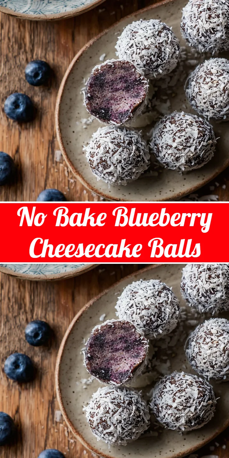 No Bake Blueberry Cheesecake Balls