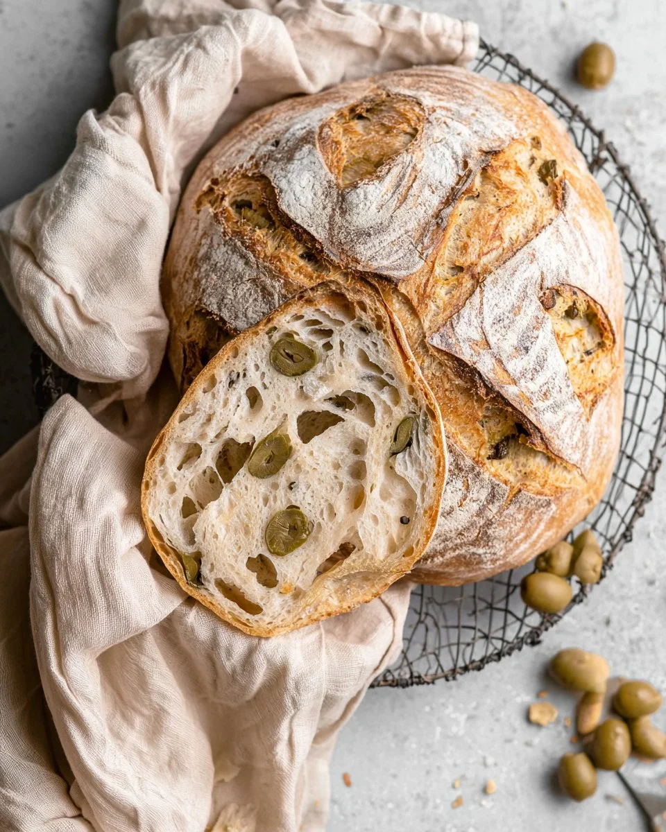 Olive Bread - No Knead Recipe