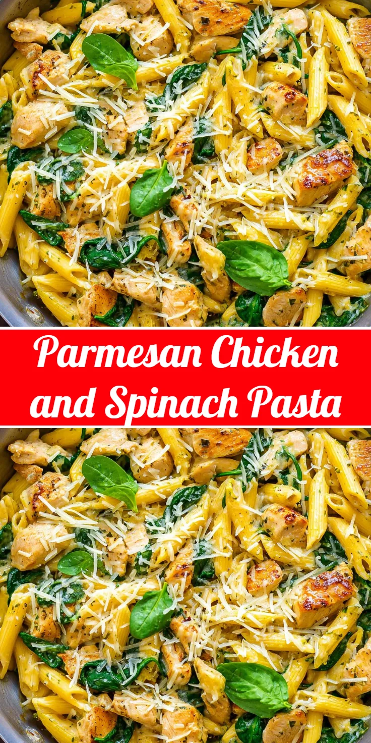 Parmesan Chicken and Spinach Pasta