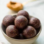 Healthy homemade Peanut Butter Energy Balls made with oats and chocolate chips