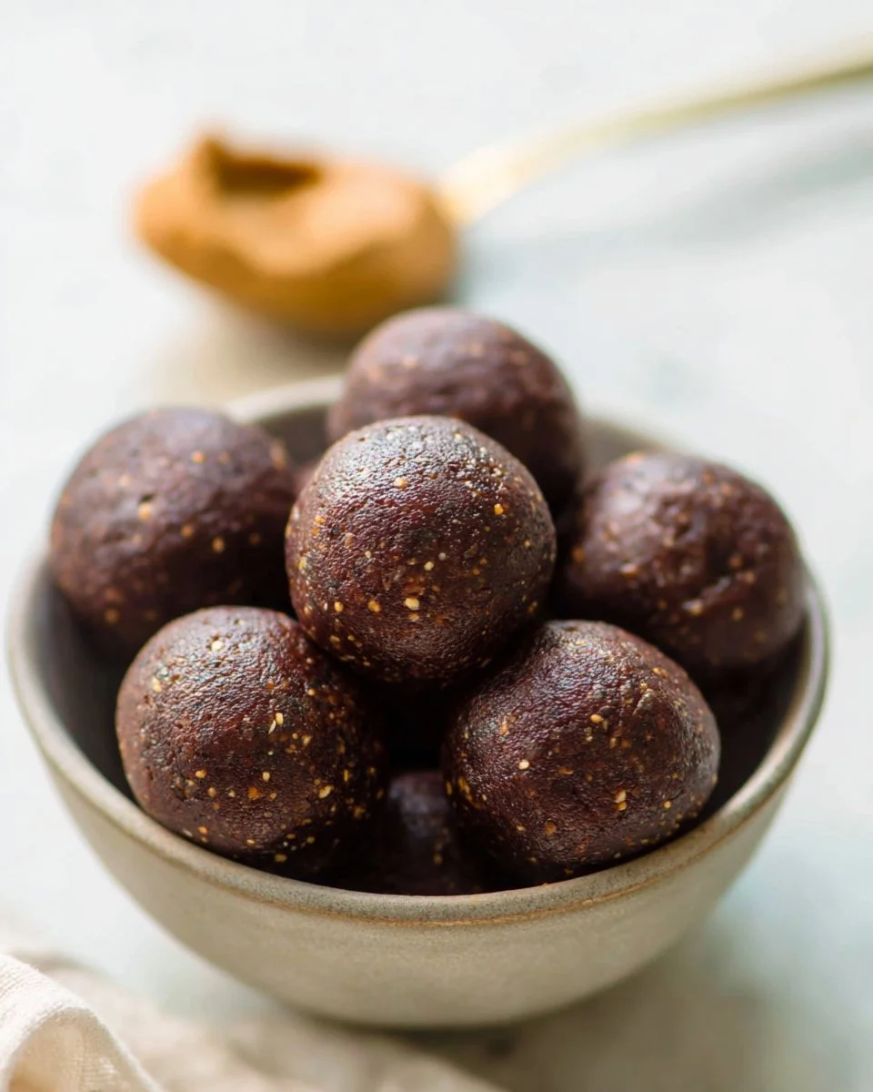 Healthy homemade Peanut Butter Energy Balls made with oats and chocolate chips