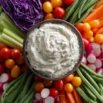 Delicious veggie dip served with fresh vegetables for a healthy snack