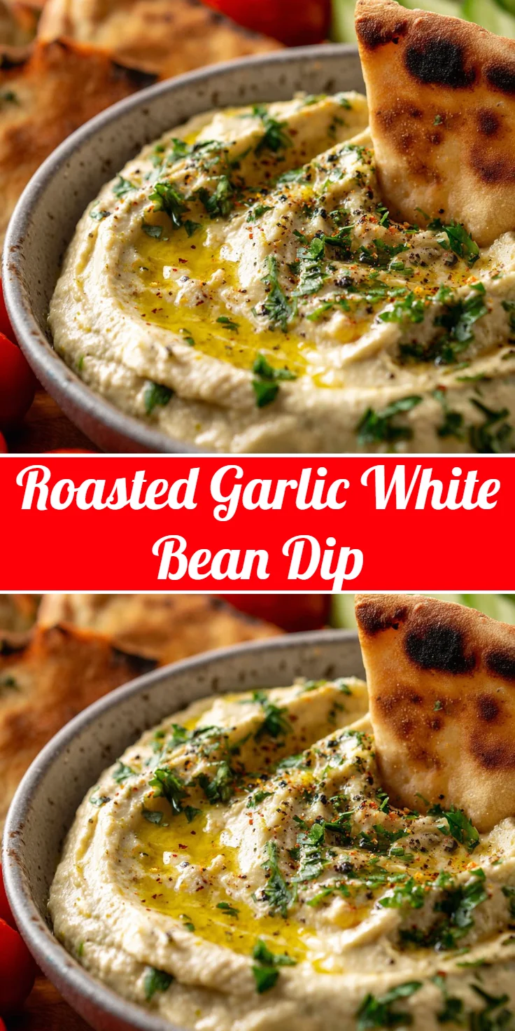 Roasted Garlic White Bean Dip