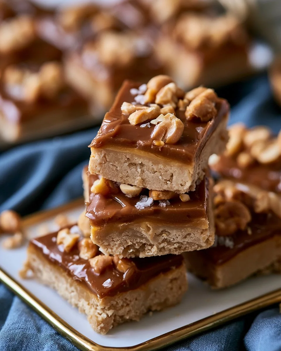 Delicious salted peanut bars with a crunchy texture and sweet flavor