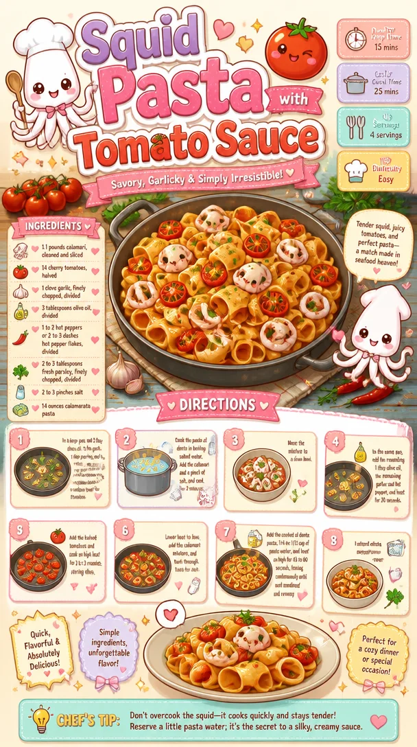 Squid Pasta with Tomato Sauce