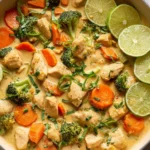 Delicious Thai Coconut Chicken with rich coconut sauce and herbs