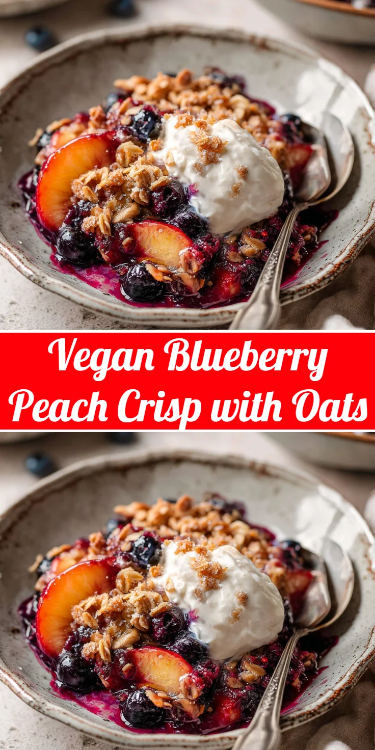 Vegan Blueberry Peach Crisp with Oats