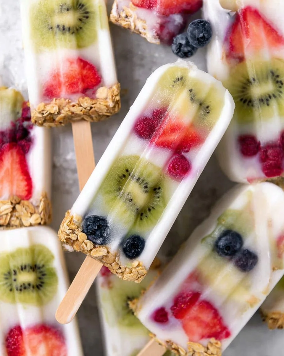 Delicious homemade yogurt popsicles in vibrant colors