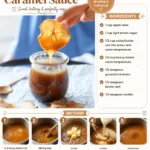Homemade apple cider caramel sauce drizzled over desserts