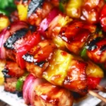 Flavorful BBQ Chicken Kabobs grilled with vibrant vegetables for a perfect meal.