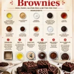 Delicious black bean brownies topped with chocolate chips on a wooden table