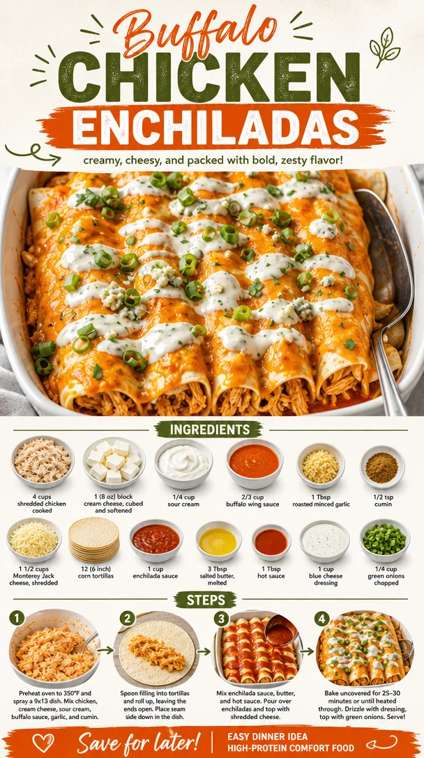 Buffalo Chicken Enchiladas