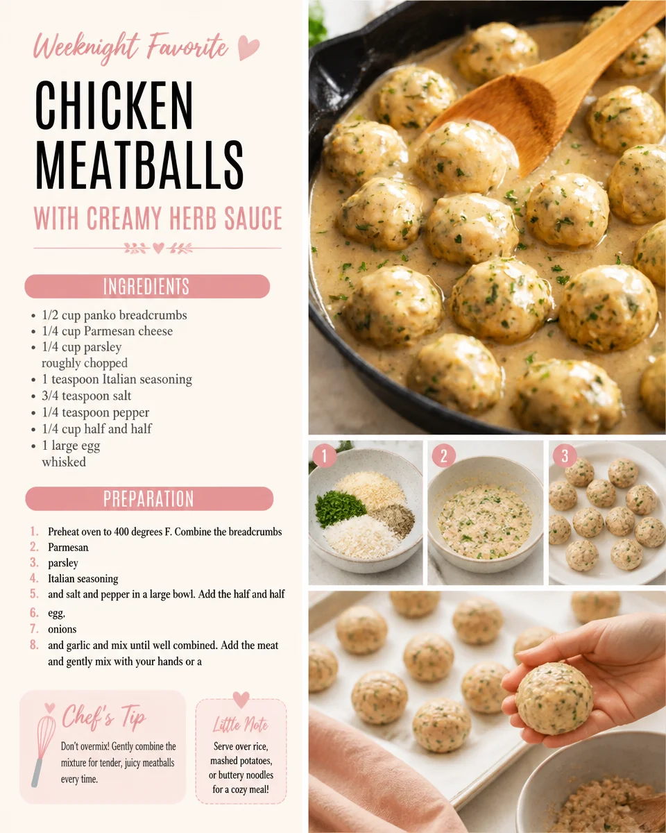 Delicious homemade chicken meatballs served on a plate