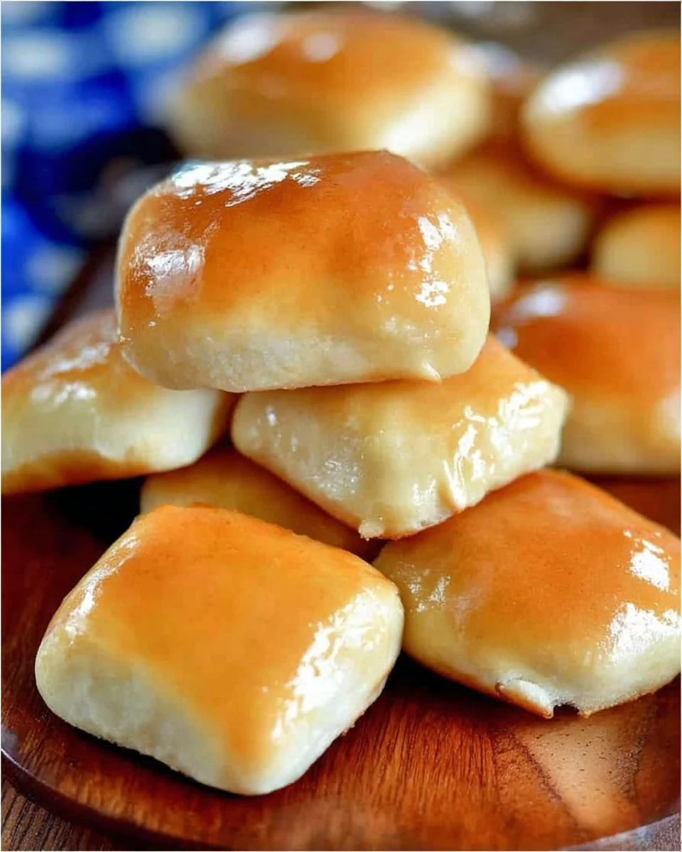 Freshly baked Copycat Texas Roadhouse Rolls served with butter