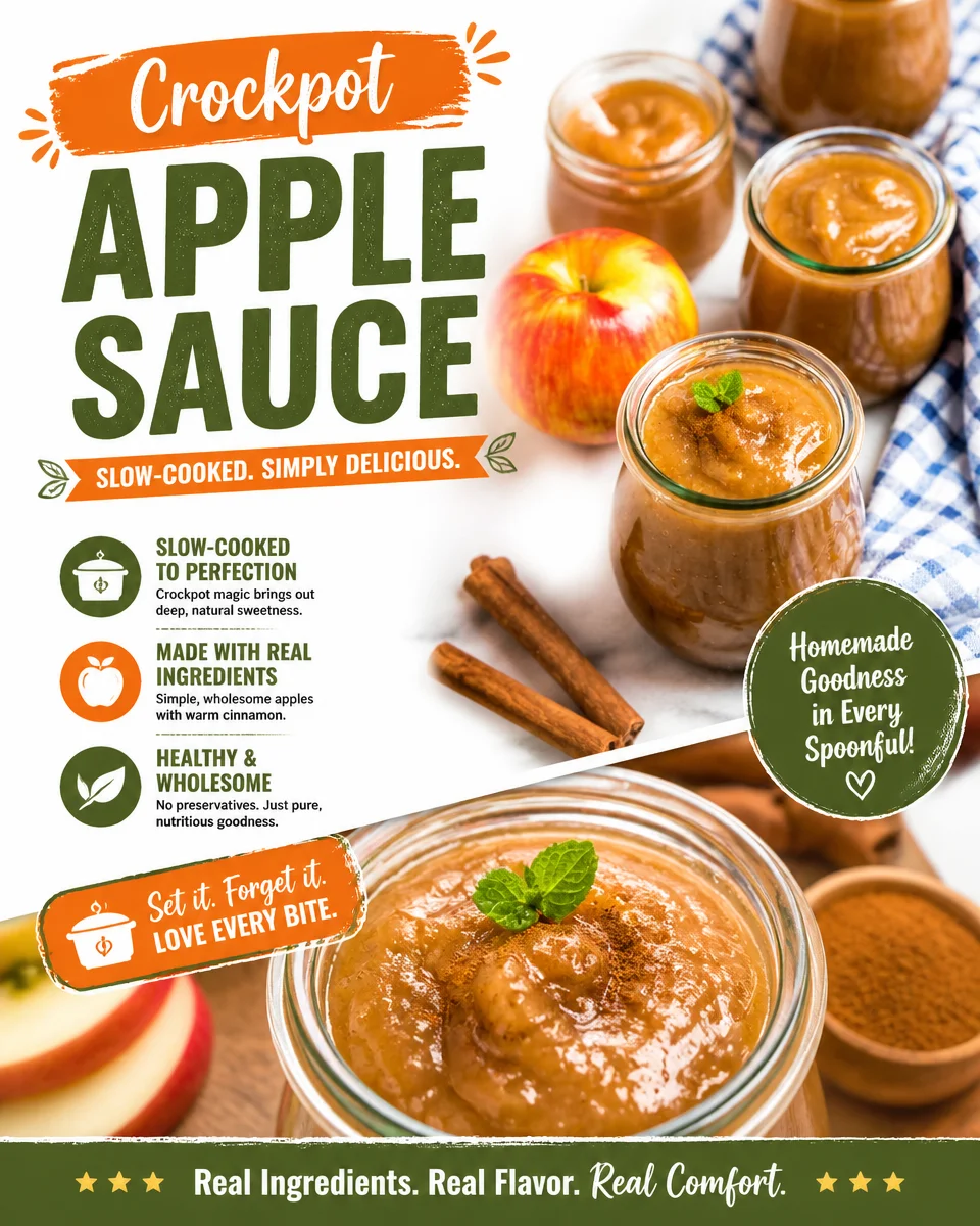 Homemade crockpot applesauce in a bowl with fresh apples