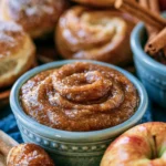 Homemade apple butter made from applesauce in a jar.