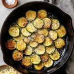 Delicious plate of easy sautéed zucchini seasoned with herbs