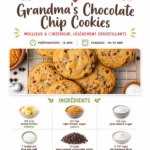 Homemade Grandma's chocolate chip cookies fresh out of the oven