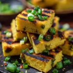 Delicious grilled jalapeno cornbread served warm with a spicy kick.
