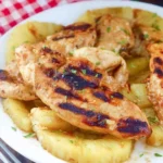 Delicious grilled pineapple chicken served on a plate