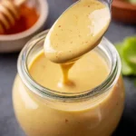 Homemade Honey Mustard Sauce in a bowl with dipping vegetables