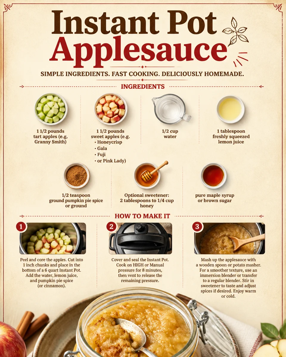 Homemade Instant Pot applesauce in a bowl with fresh apples on the side.