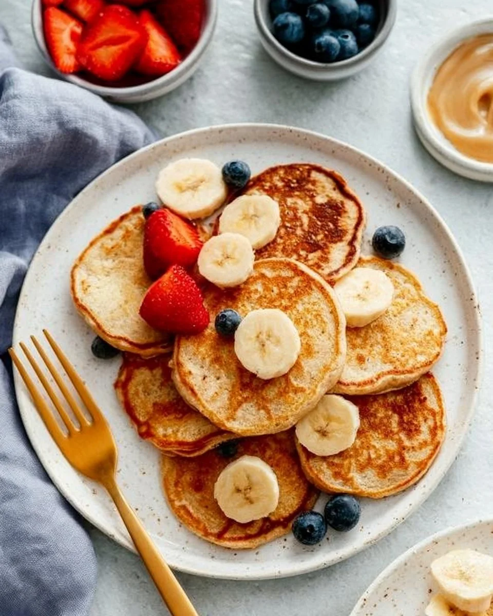 Delicious kid-friendly banana pancakes made with 4 ingredients
