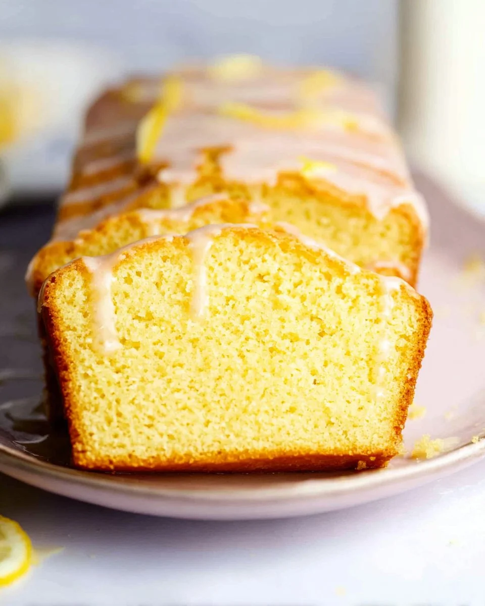 Delicious Lemon Yogurt Loaf Cake with a light frosting and lemon zest garnish.