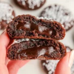 Delicious molten lava cake cookies with a gooey chocolate center