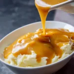 One pot homemade brown gravy recipe with ingredients and cooking steps.