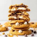 Pumpkin Cheesecake Cookies topped with whipped cream and a sprinkle of cinnamon