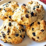 Freshly baked rock cakes on a cooling rack