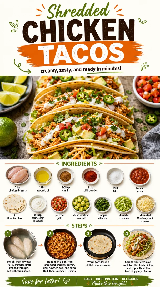 Shredded Chicken Tacos