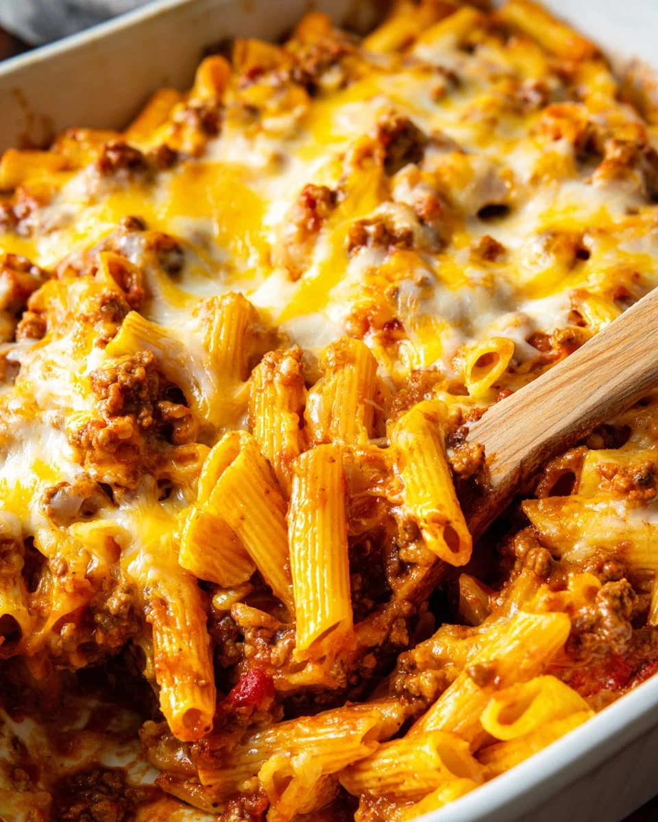 Delicious Sloppy Joe Casserole served in a baking dish
